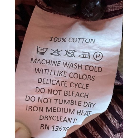 Quieti Mens size Large Button down shirt 100% fine cotton contrast cuff - Picture 9 of 12